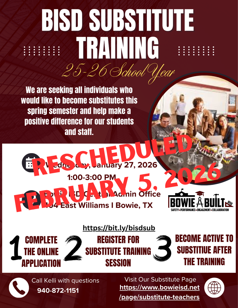 change in date for sub training to february 5th