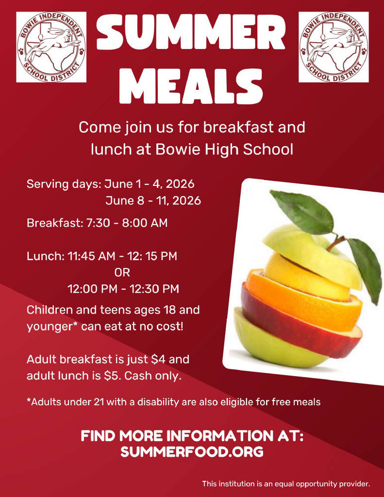 Summer Meals for Bowie ISD 