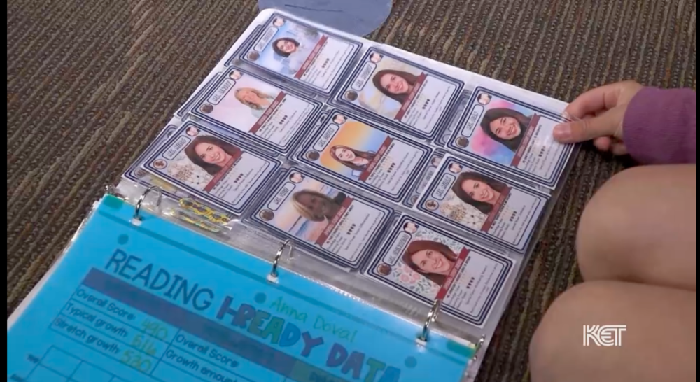 Book trading cards at McNeill Elementary