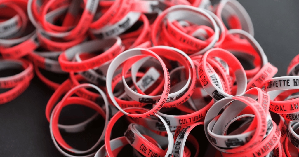 Arm bands given to students by CACW