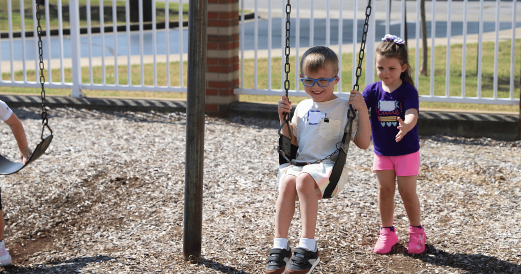 First Day of Preschool: Swings