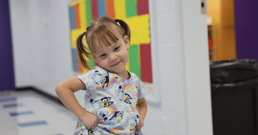 First Day of Preschool: Hallway smiles