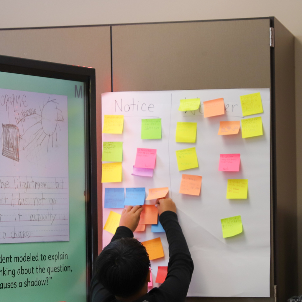 Students sharing what they notice and wonder