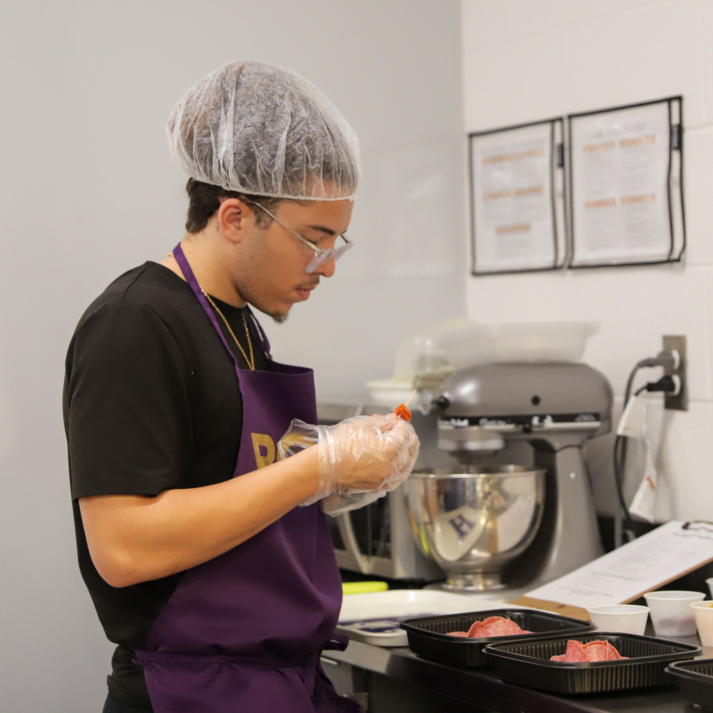 Culinary Arts students preparing teacher box