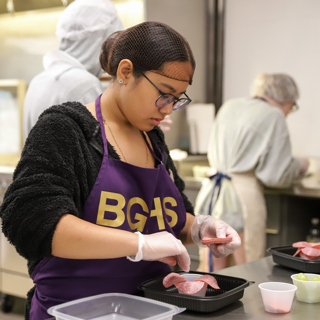 Culinary Arts students preparing teacher boxes