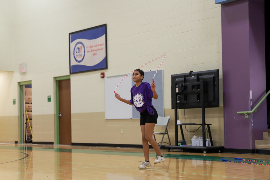 T. C. Cherry Jump Rope Club: One student jumping