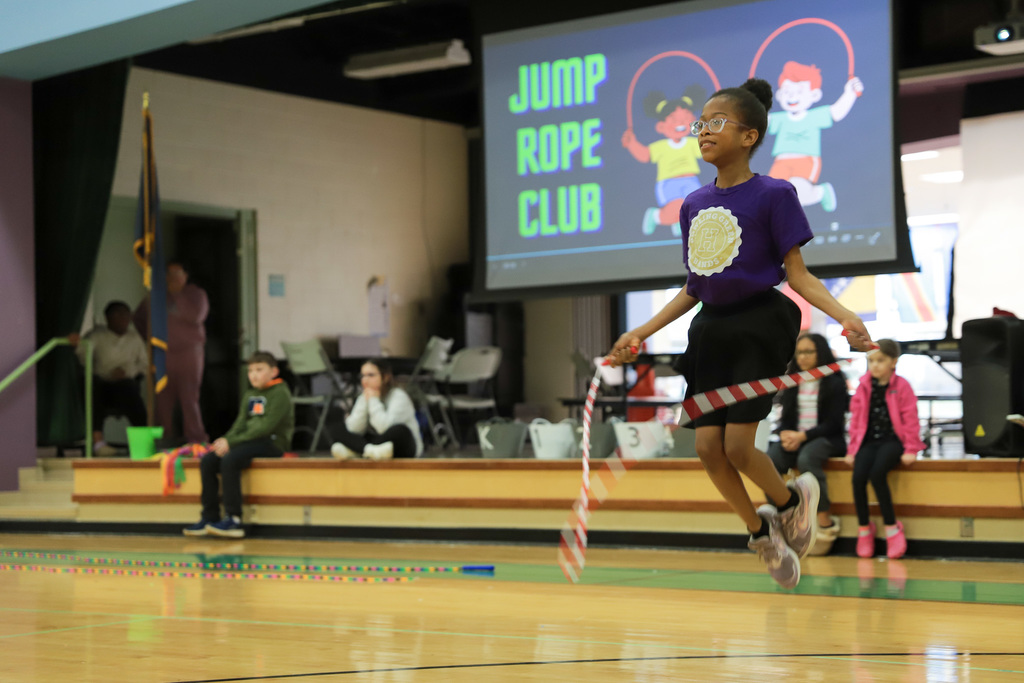 T. C. Cherry Jump Rope Club: One student jumping