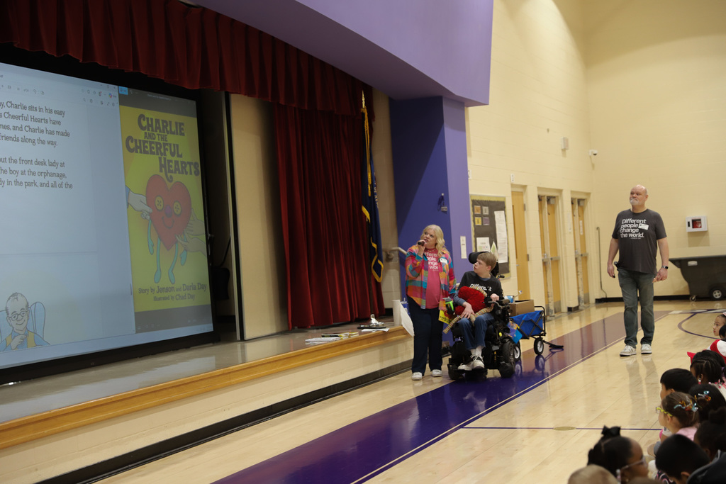The Day family reading Charlie and the Cheerful Hearts