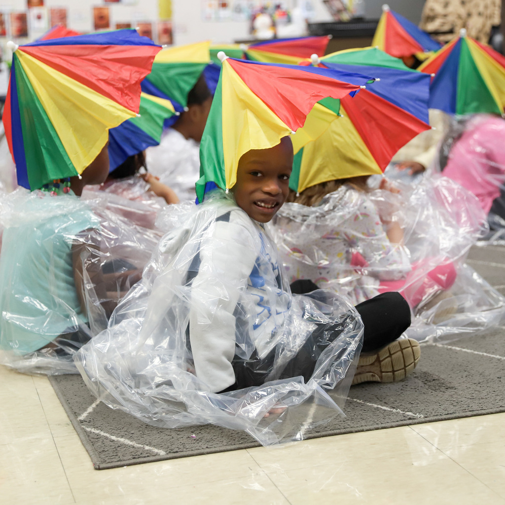 Umbrella hats at PBC