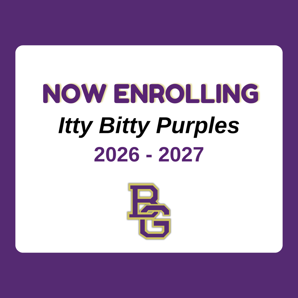 Now Enrolling Itty Bitty Purples 2026-2027