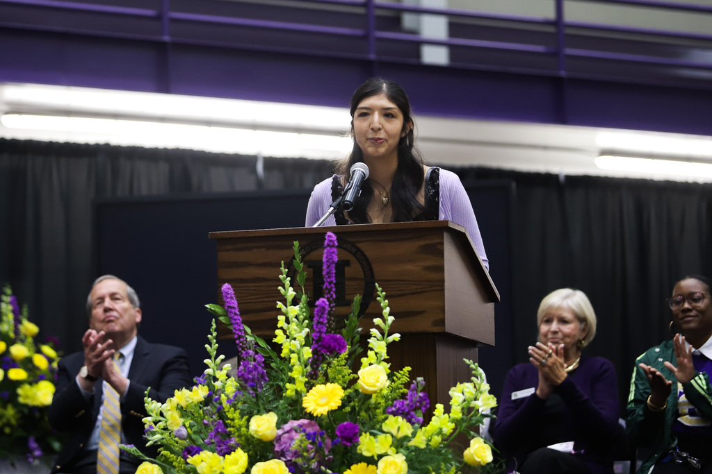 Melanie Beltran speaking on Closing Day