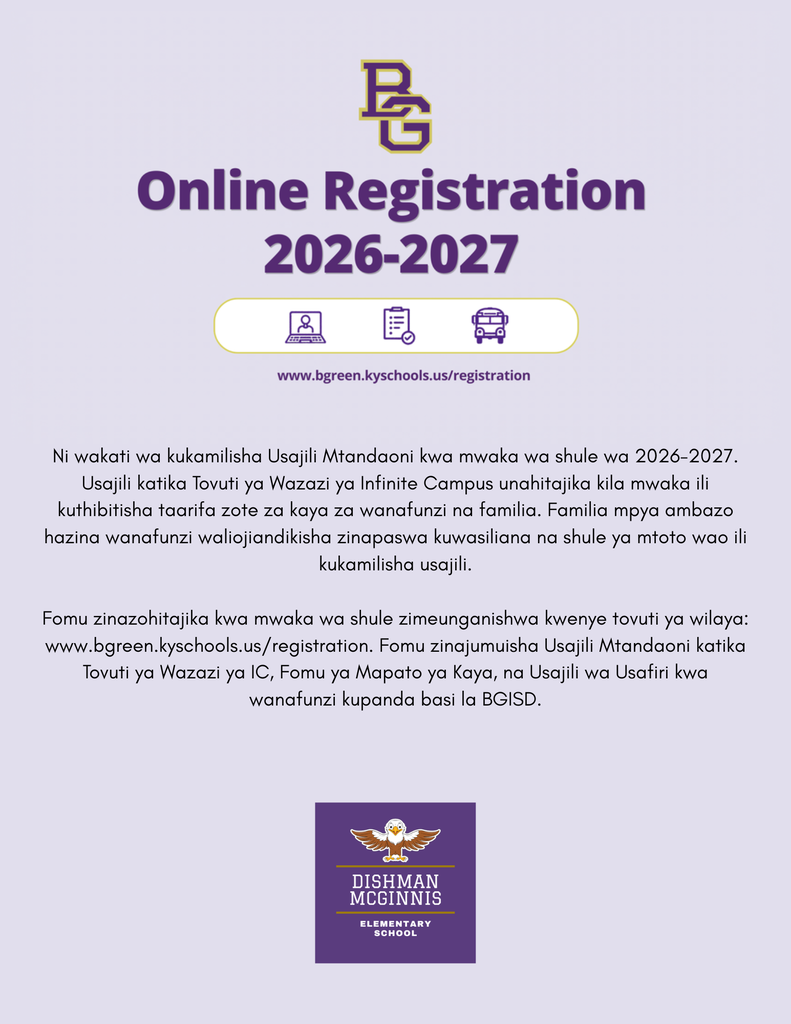 Online Registration information (swahili)