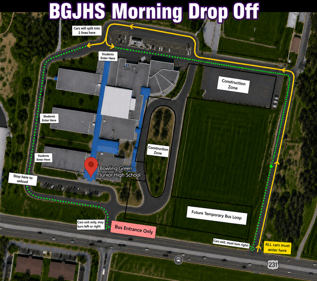 BGJHS Morning Drop Off Map