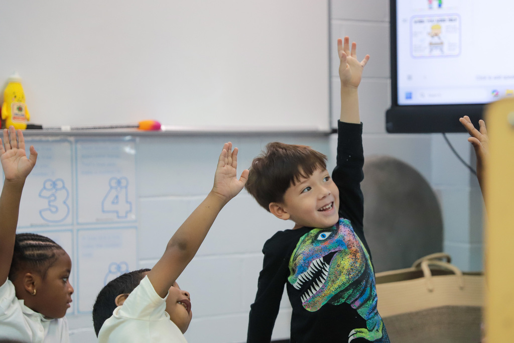 Raising hands
