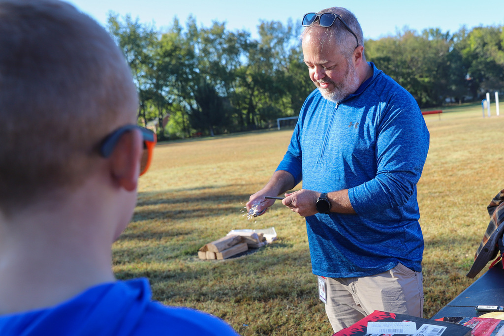 Starting a fire: Hatchet Survival Challenge