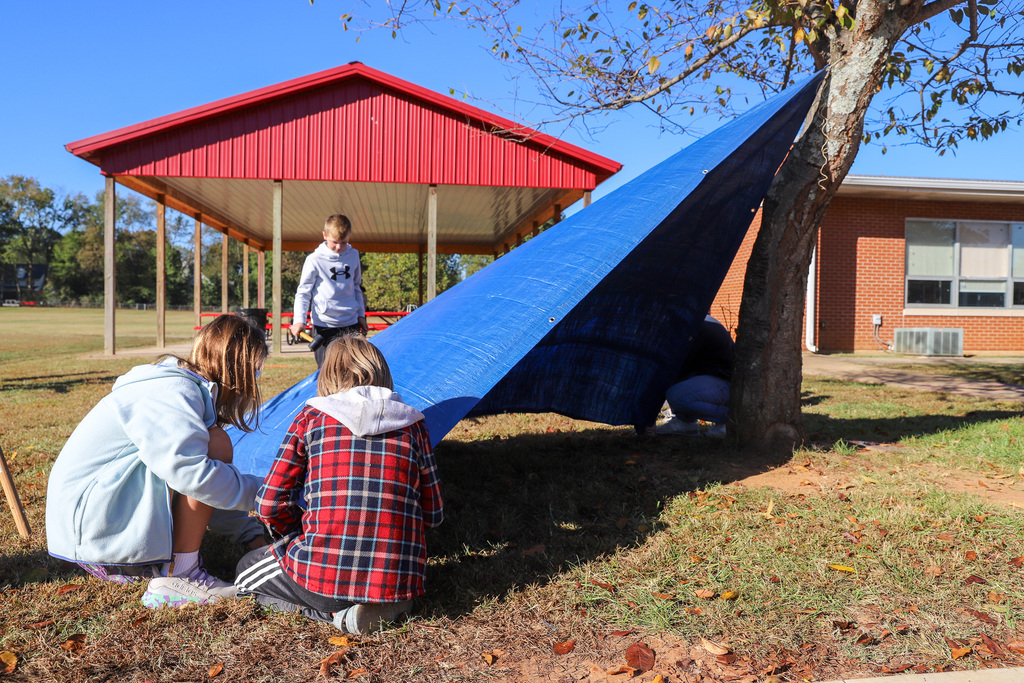 Building shelter: Hatchet Survival Challenge