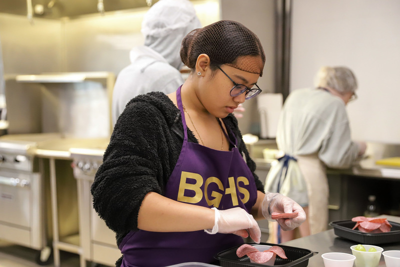 Culinary Arts students preparing teacher boxes