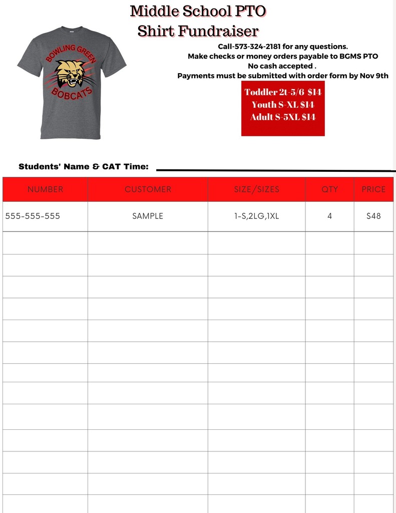 PTO T-shirt order