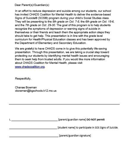 Opt out form