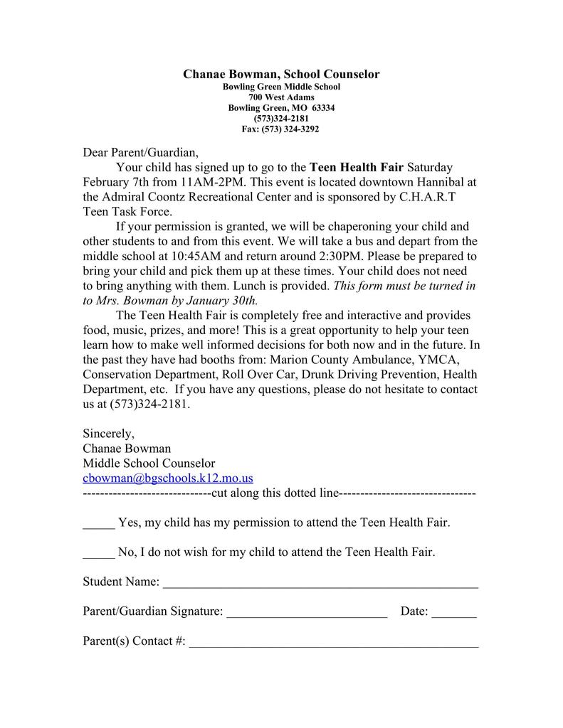 Teen Health Permission Form