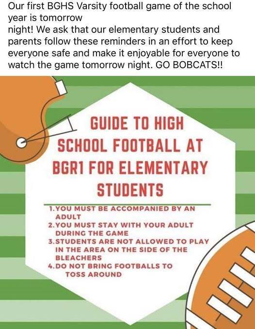 Info about first home football game