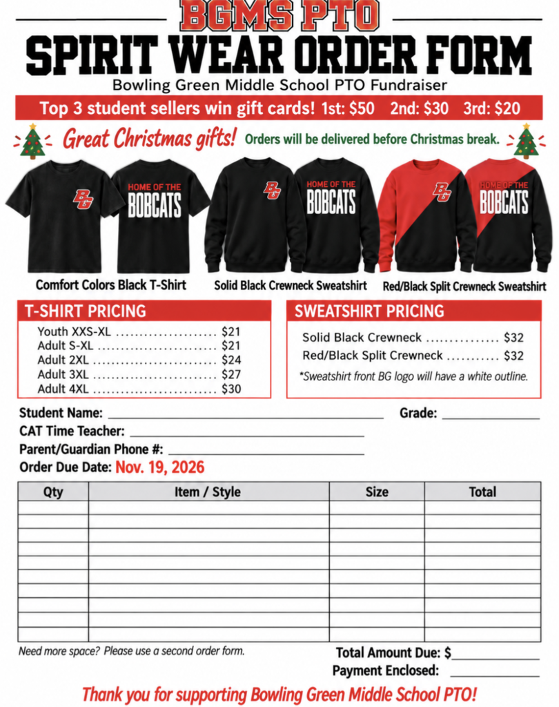 Shirt order form