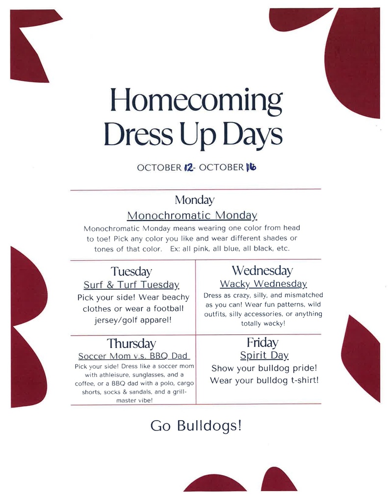 HOCO Dress Up Days