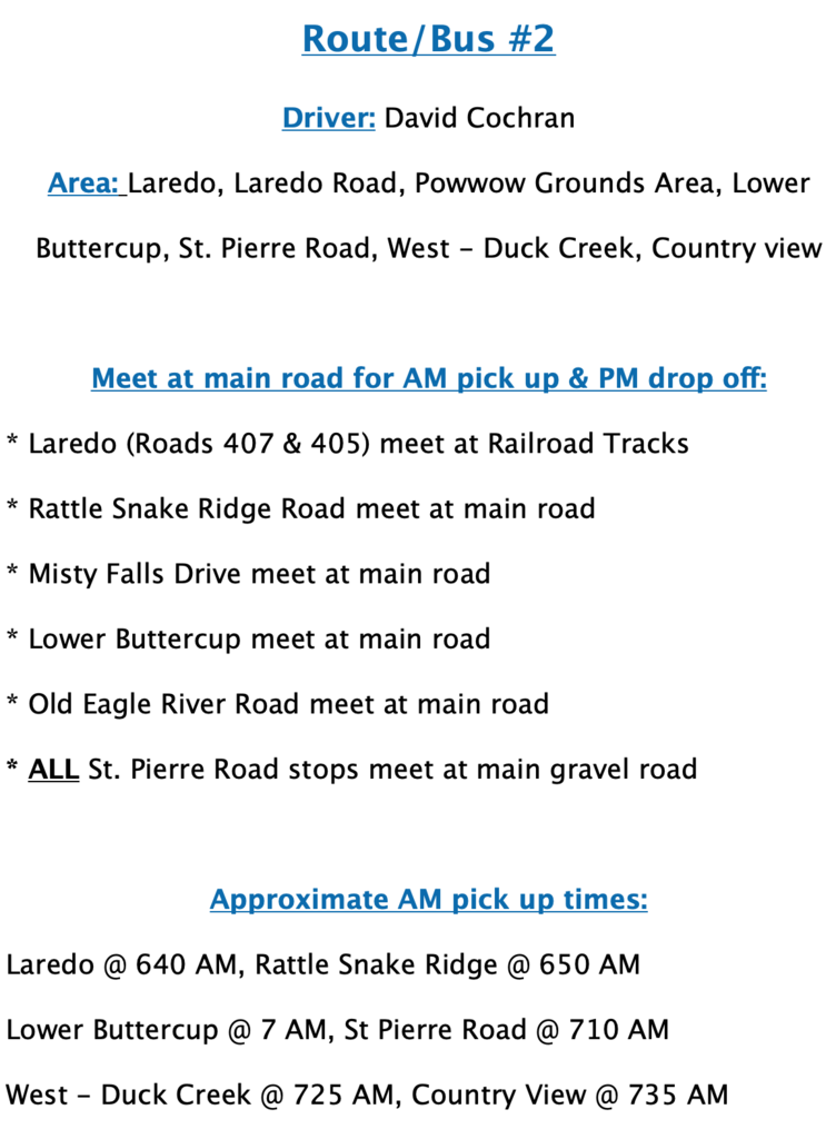 Bus 2 route