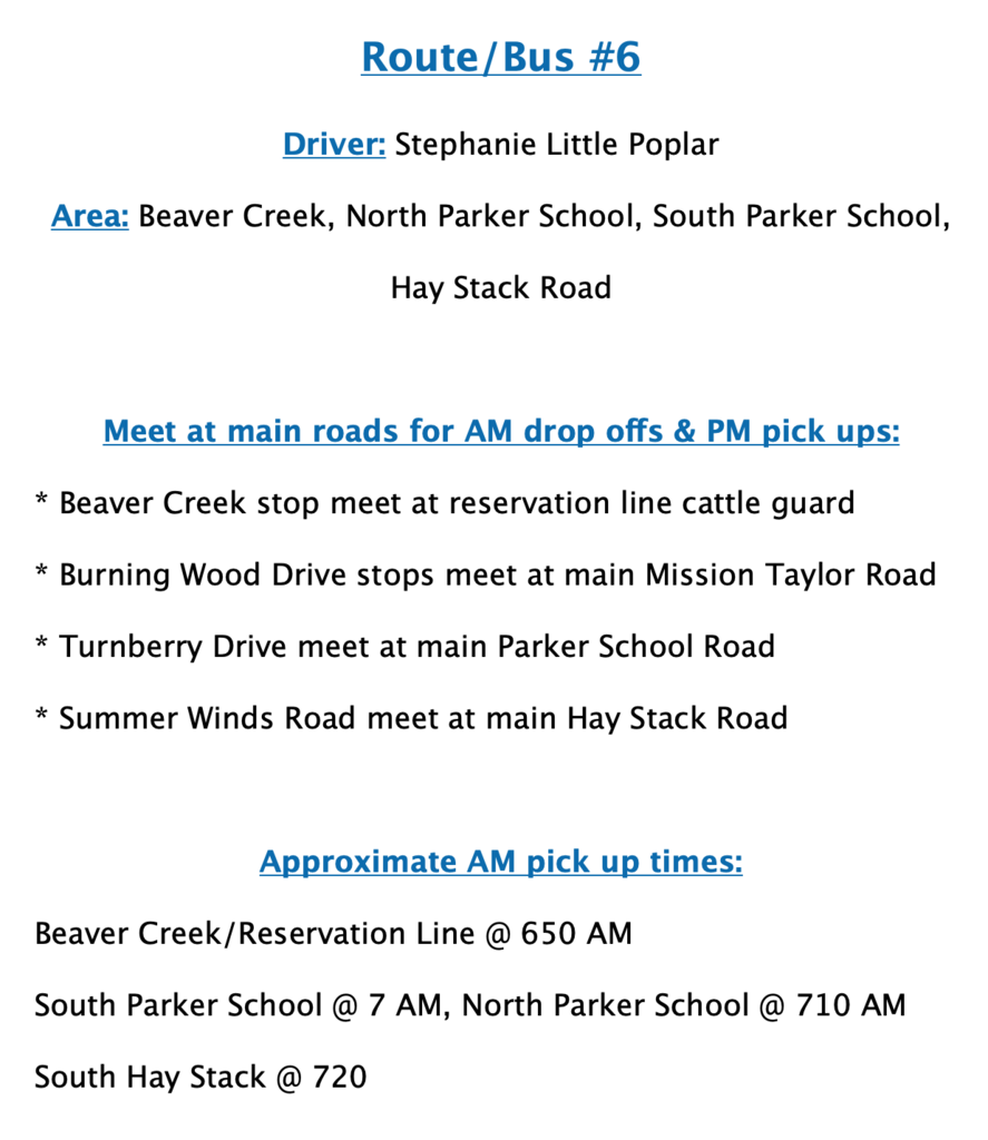 Bus 6 route