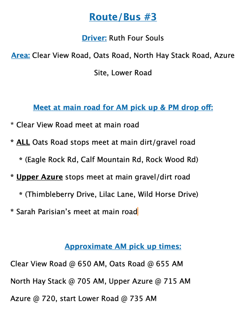 Bus 3 route