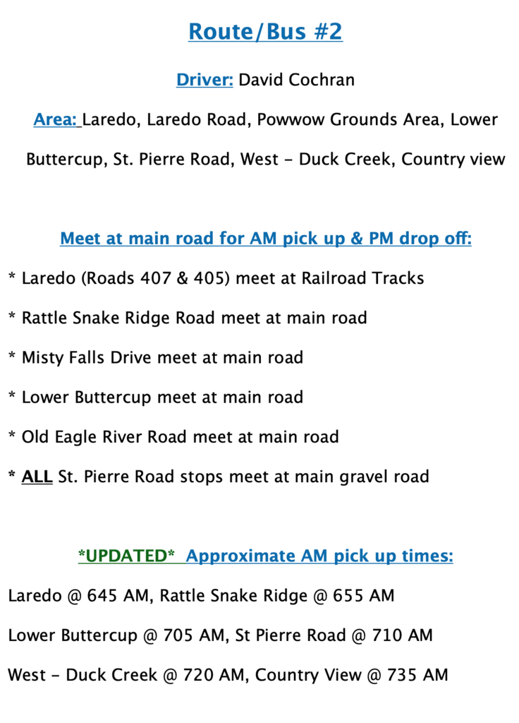 Bus 2 Info