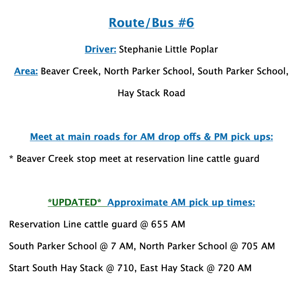Bus 6 Info
