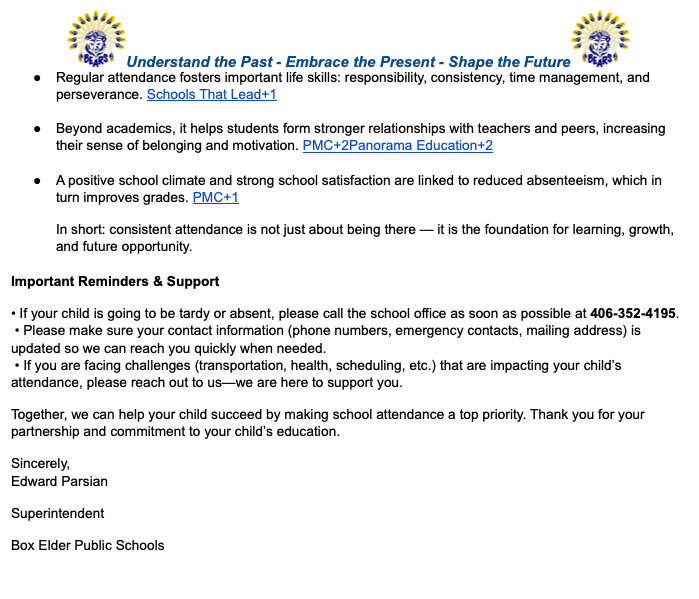 Attendance Letter