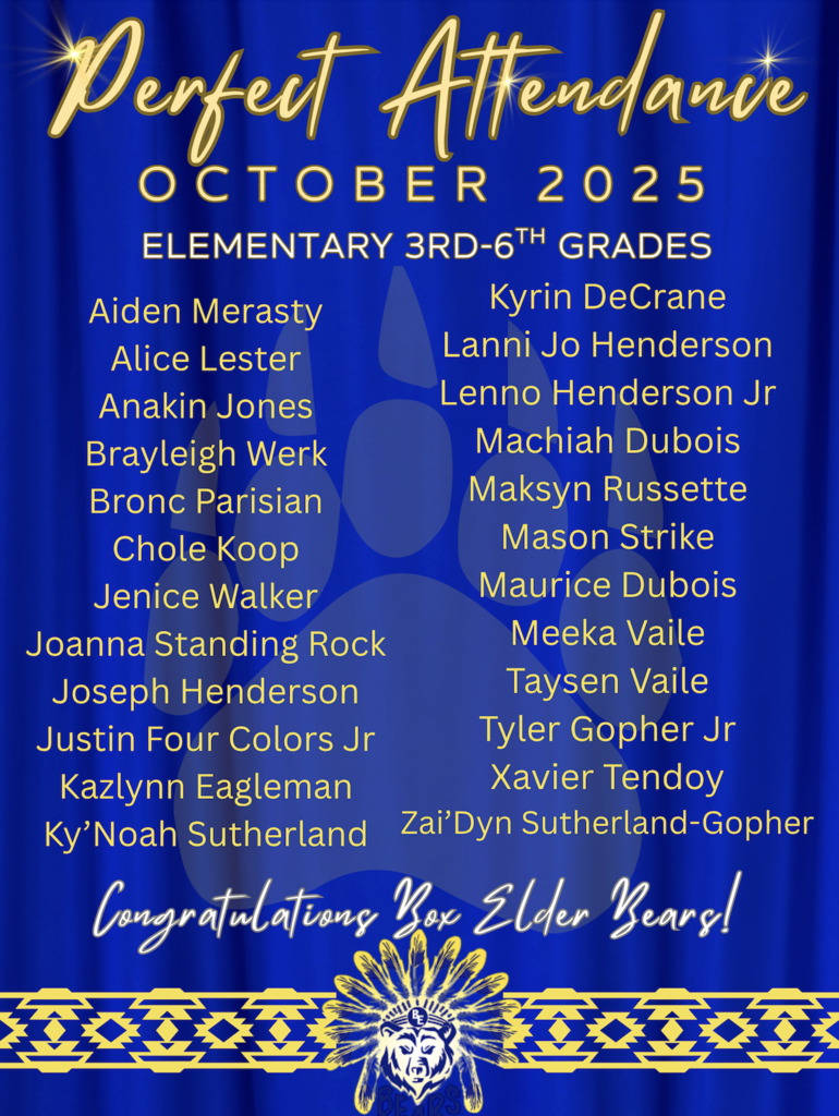 3-6th Perfect Attendance