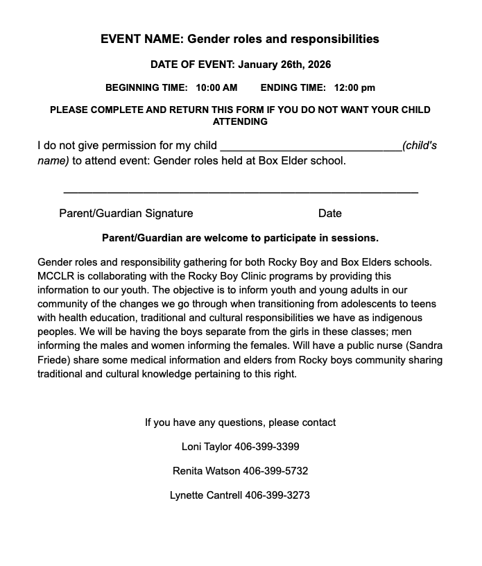 MCCLR Presentation Opt out form