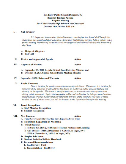 BM1 October 20, 2026