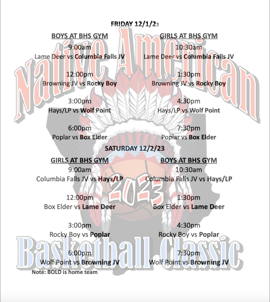 Native American Classics Schedule
