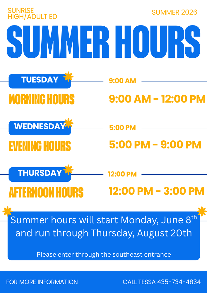 Summer School Hours