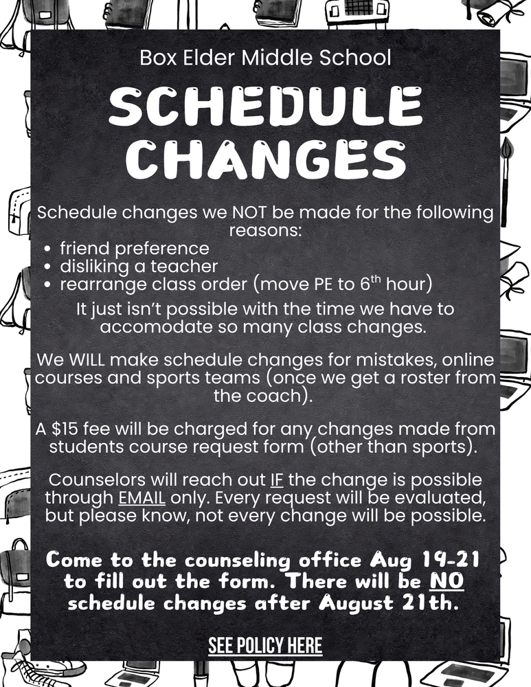 Schedule Changes