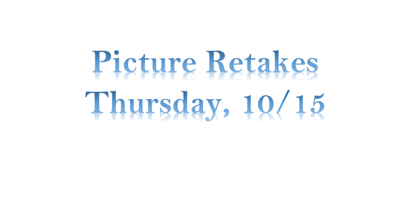 Picture Retakes Thursday, 10/15