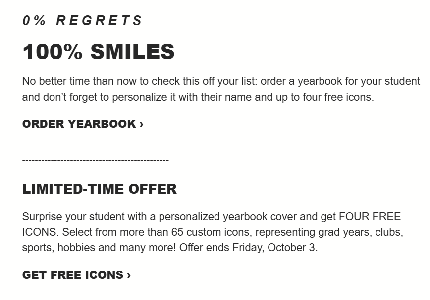 JOSTENS YEARBOOK REMINDER AND PROMO