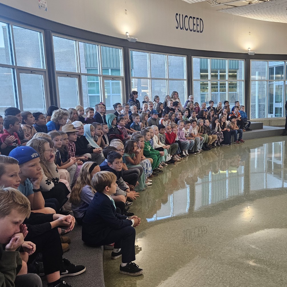 3rd Graders listening to the Rotary Club's Presentation