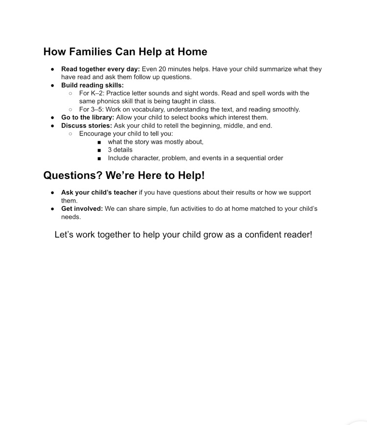 Acadience Reading: A Family Quick Guide 