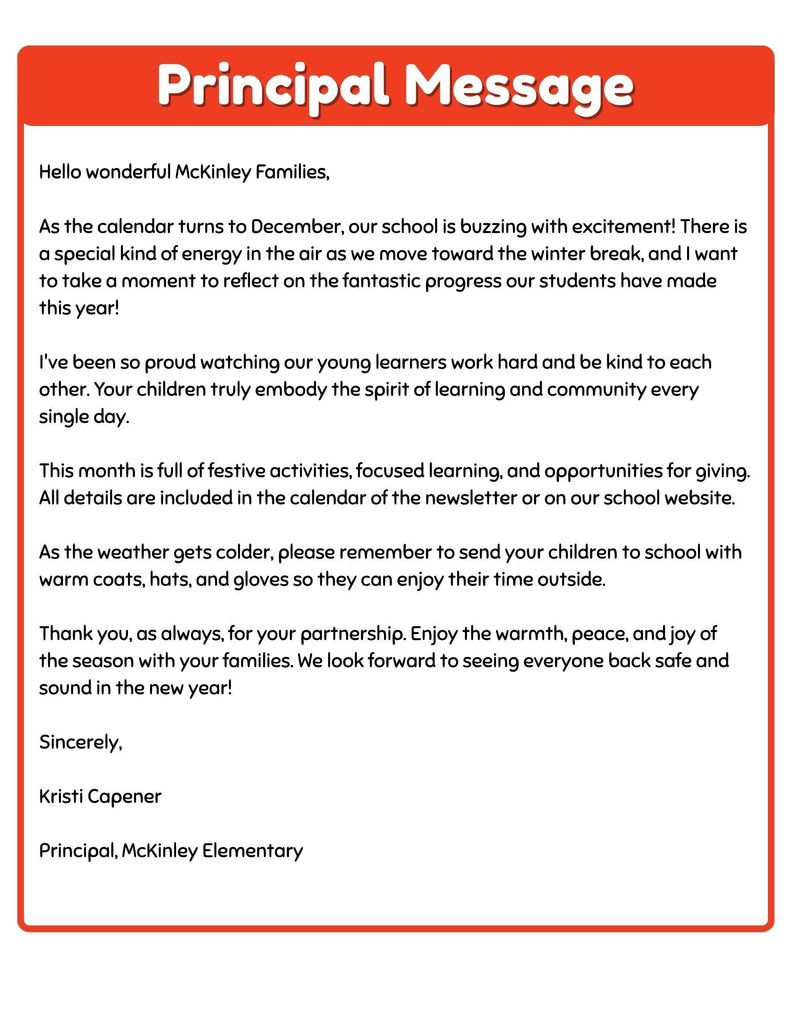 Principal Message