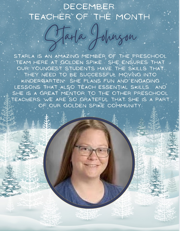 Starla Johnson Teacher of the Month