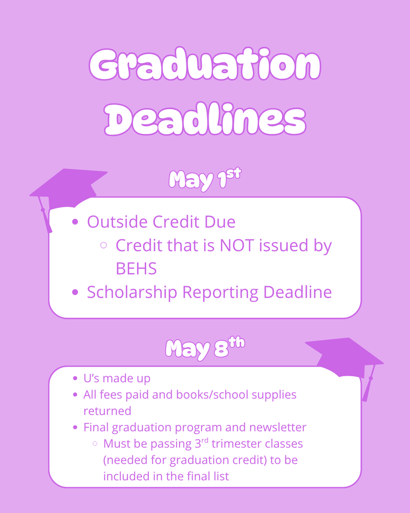 graduation deadlines