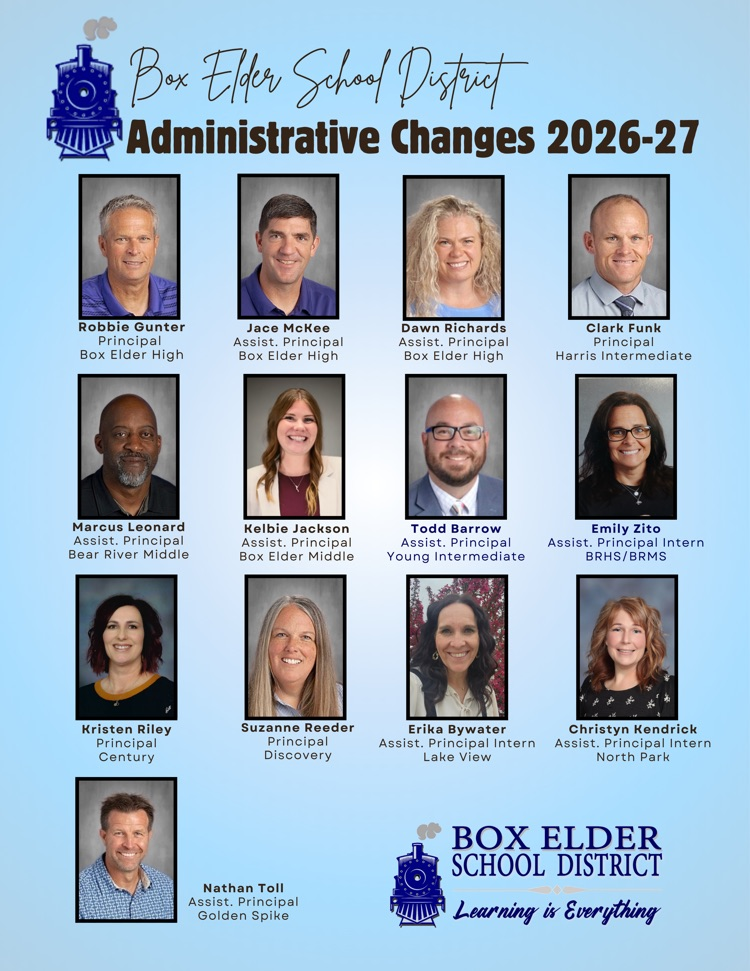 new admin for upcoming year. pictures on blue background