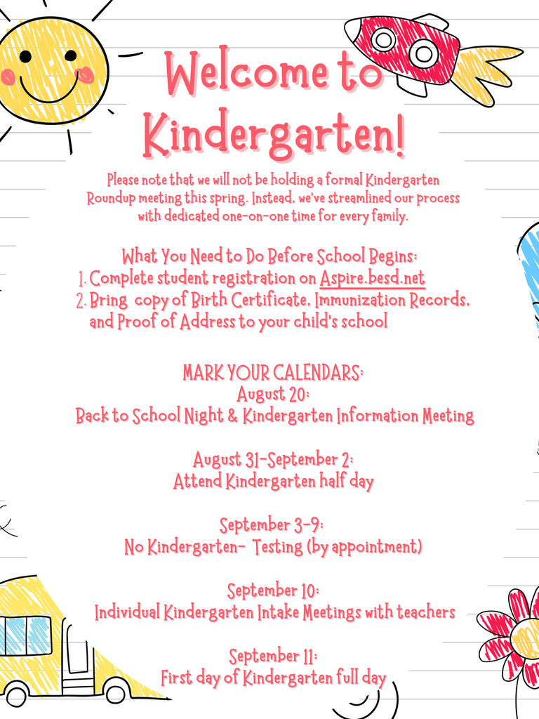 Kindergart Schedule