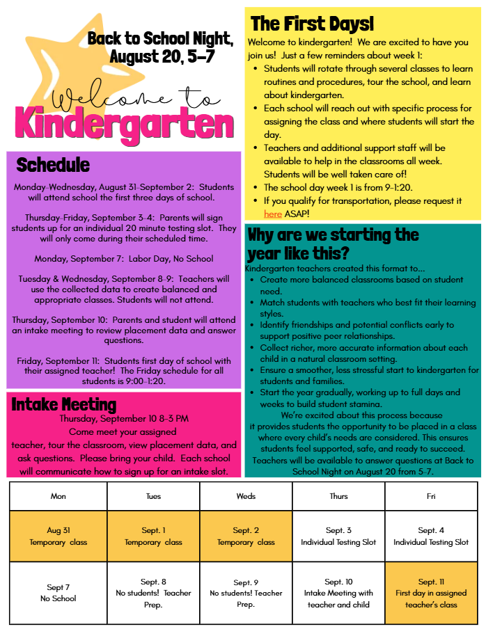 Kindergarten Information