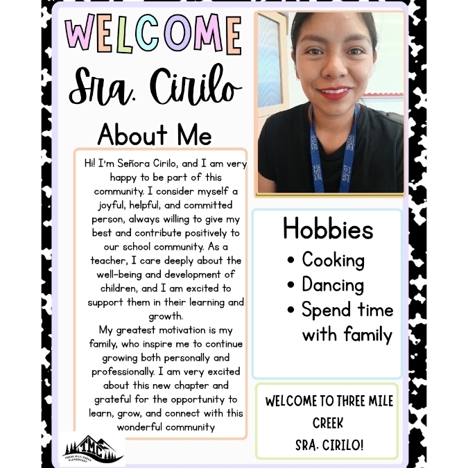 Welcome Sra. Cirilo!